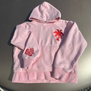 Pink Palm Puff Hoodie - Brand New